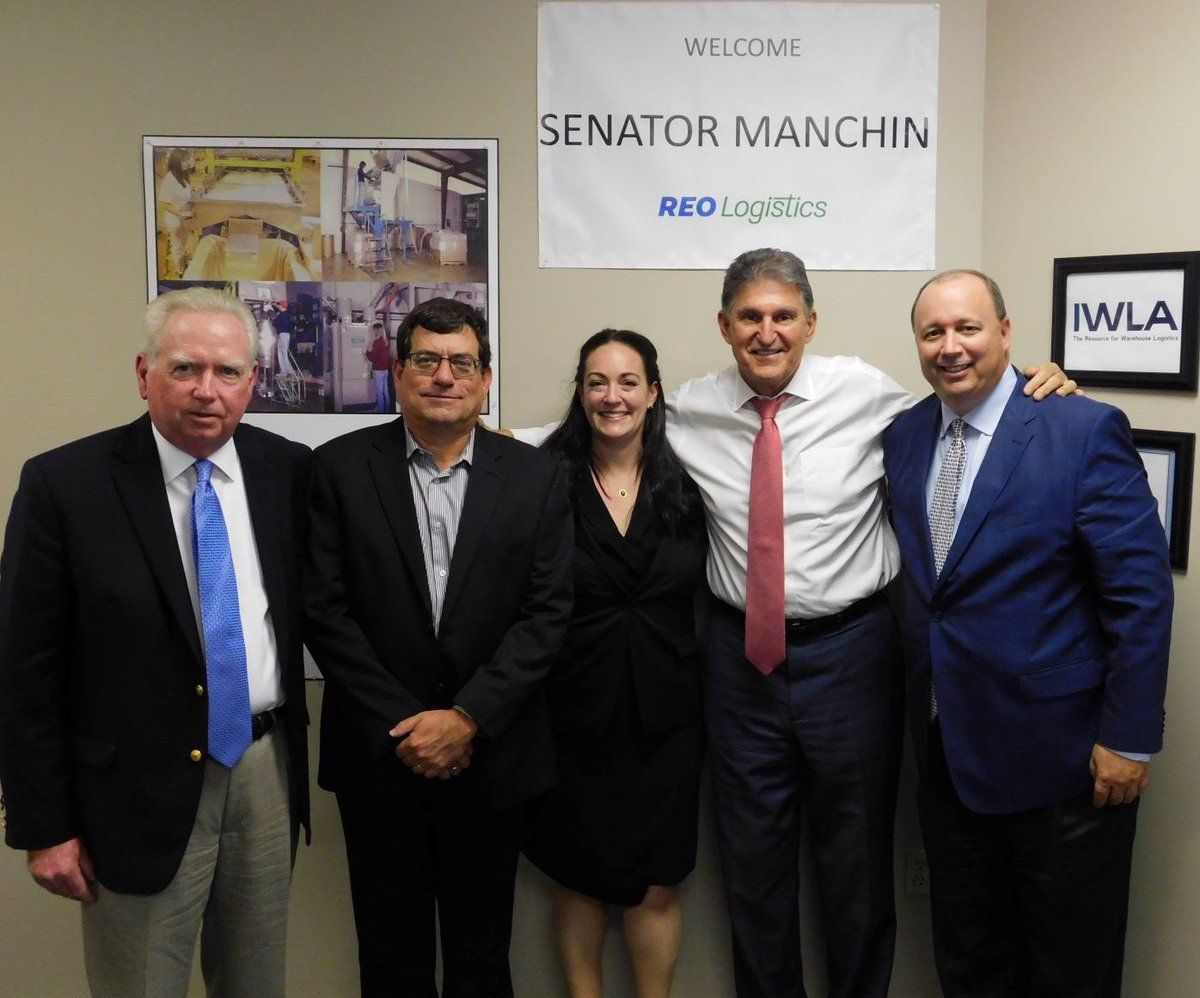 REOLogistics's tweet photo. Our executives had a productive meeting with @JoeManchinWV in @ParkersburgCity last week to discuss issues related to our industry and our region. @IWLA_US #warehouse #Transportation #3pl #tollprocessing #logistics https://t.co/Wv44vMZbpm https://t.co/vOSpQLUB6A