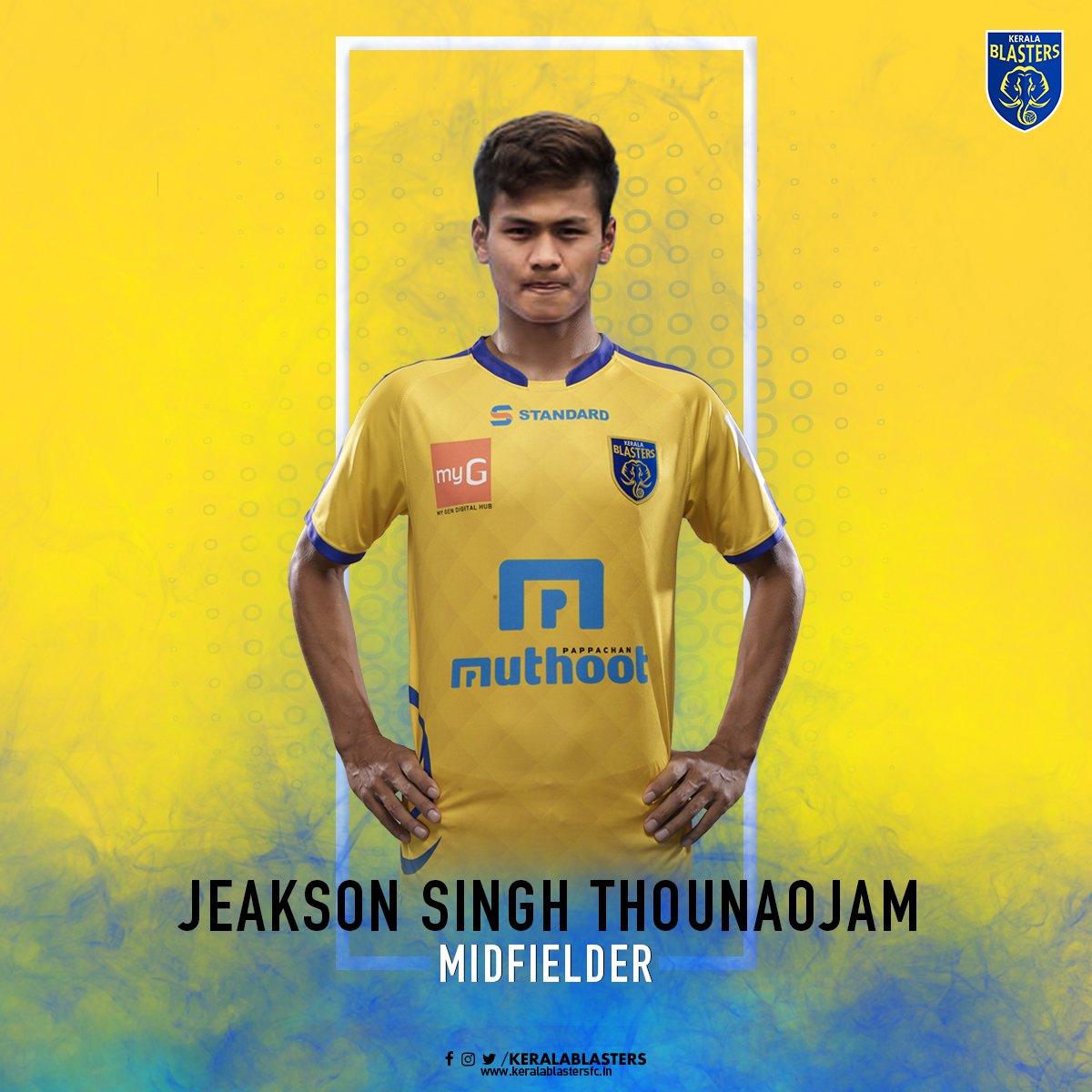 KeralaBlasters's tweet photo. The only goal scorer for our Nation in the @FIFAU17WC , Jeakson Singh Thounaojam is now a Blaster! Let's give him a warm welcome!

#KeralaBlasters #NammudeSwantham https://t.co/HEMTBJT4v9