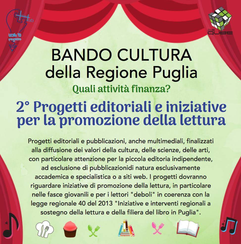 Realizza con il #BandoCultura "Progetti editoriali ed iniziative per la promozione della lettura" 📔📕📖📗📘📙📚📓

💰 È possibile avere da 5.000 a 15.000 € a fondo perduto! 🤩

Interessato/a a saperne di più?
☎️+39 3357379971 o 📩comunicazione@wip4.eu

Non perdere tempo!