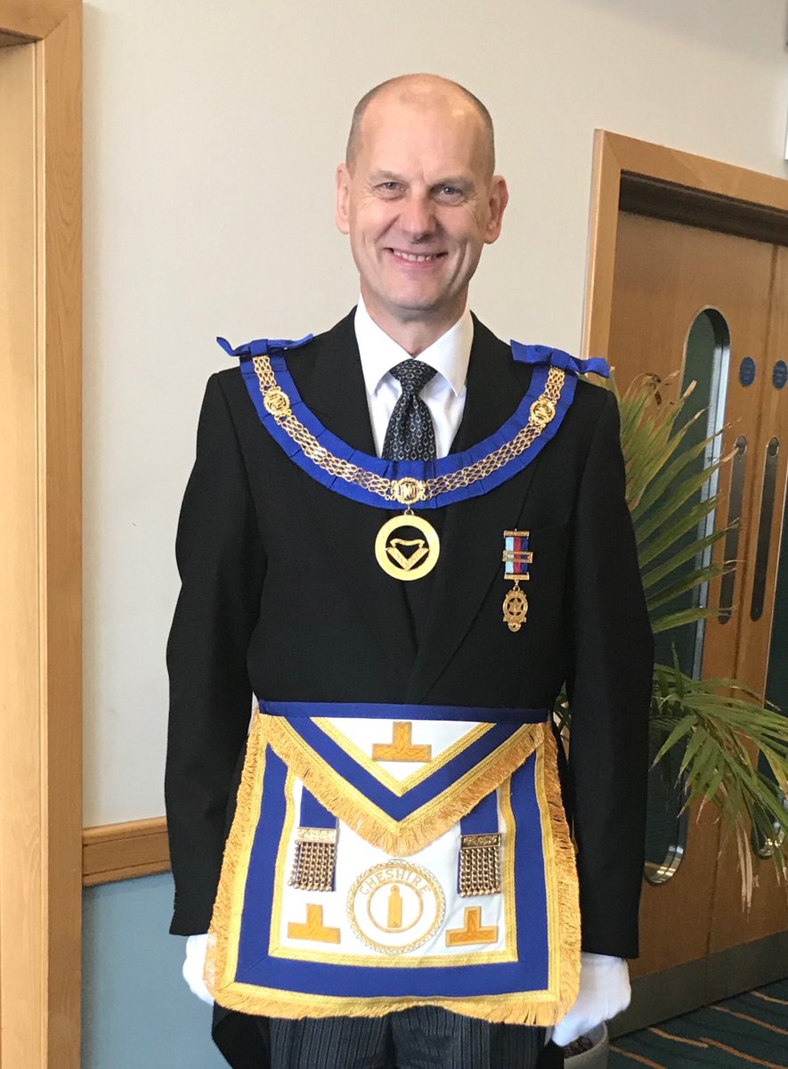 CheshirePGL's tweet photo. Newly appointed Assistant Provincial Grand Master Jeff Cunningham in all his regalia. Proud moment. Well done Jeff from all in Cheshire and beyond... https://t.co/sWzSNnLNO3