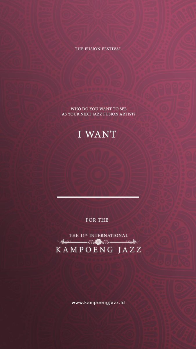 So who do you want as our next Jazz Fusion Artist?

Write it down fellas , totally need your thoughts!  

Make sure you don’t miss out by following our social media
Instagram: @kampoeng_jazz
Twitter: @KAMPOENGJAZZ
Line: @rgu0373g