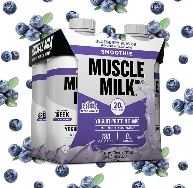 MuscleMilk's tweet photo. With 20G of protein and real Greek style yogurt, our MUSCLE MILK® Smoothies are the perfect grab and go breakfast. #strongfeelsgood #musclemilk https://t.co/U5MIlH5fs1