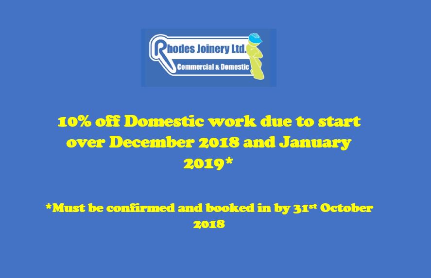 Offer for domestic work booked to start in December 2018 and January 2018 #calderdale #kirklees #elland #Huddersfield #halifax