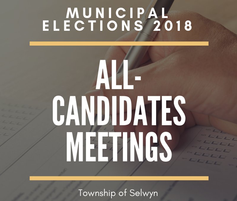 All-Candidates Meeting: Weds. Oct. 10 at 7PM at Bridgenorth United Church (832 Charles St.) Meet the representatives for the upcoming Municipal election for <a href="/SelwynTownship/">SelwynTownship</a> and take part in a moderated Q&amp;A session. For a list of candidates, visit: selwyntownship.ca/en/townshiphal…