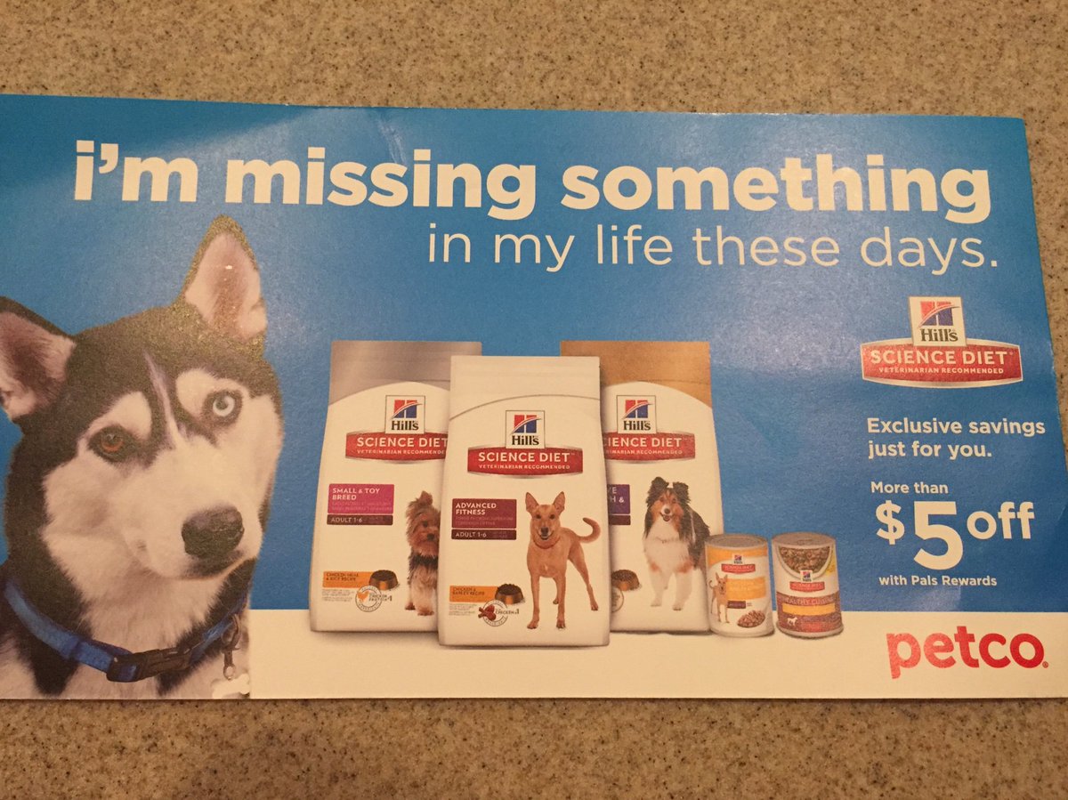 JoyceMessin's tweet image. We almost put our dog down last week due to a huge tumor over his eye. Luckily he’s still with us. 💝 But dang, @Petco  talk to your advertising team about their poor choice of words on this @ScienceDietFood  mailer. 😭