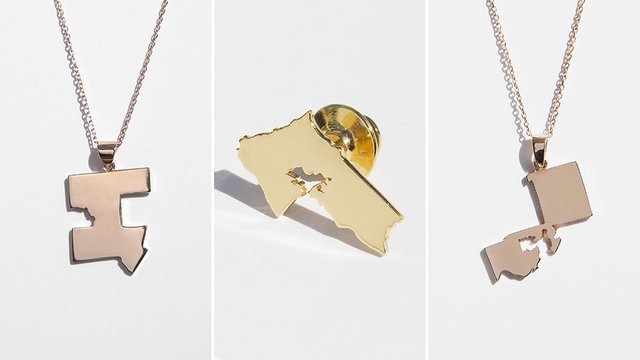 Jewelry line highlights ‘odd’ congressional district shapes hill.cm/qckgXut
