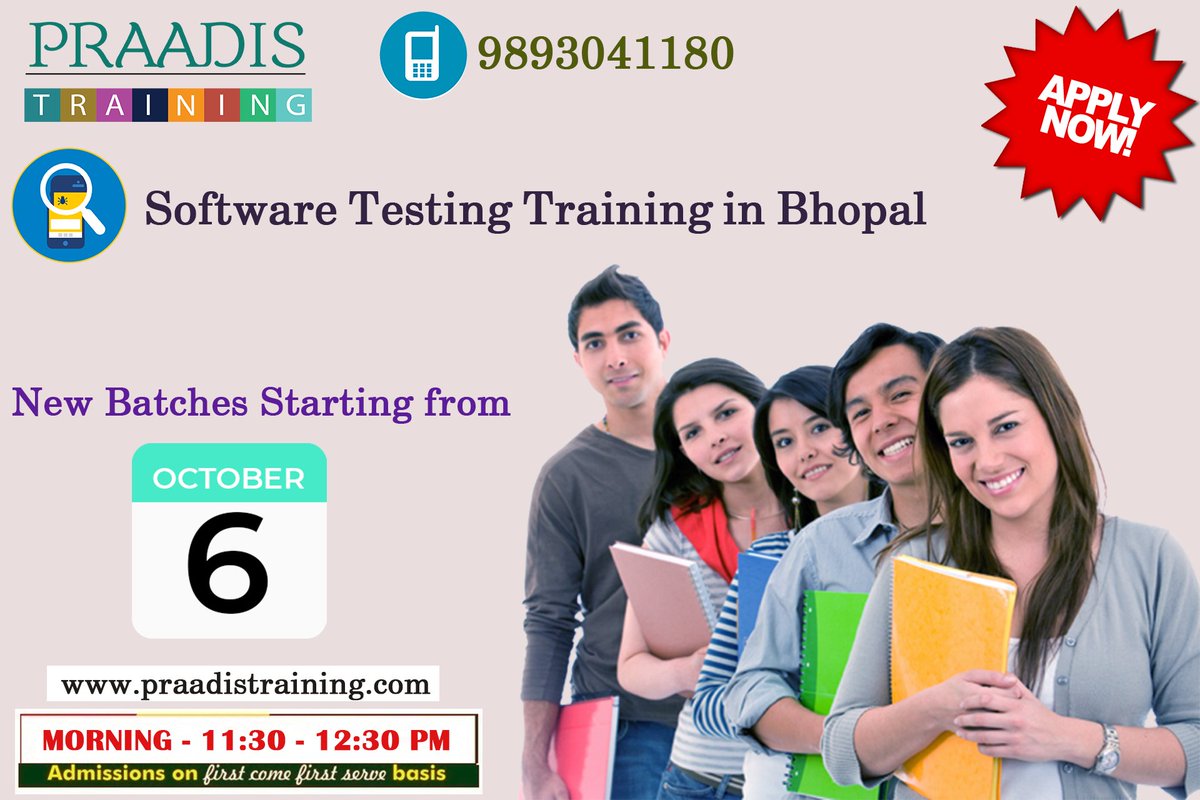 praadistraining's tweet image. Praadis Training is offering manual and #AutomationSoftwareTesting course with hands-on live projects.
Our New Batches Starts From 6th October 2018 Timing: 11:30 To 12:30 PM On Saturday.
Limited seats available, Hurry up and reserve your seat now! 👉 praadistraining.com/Register.php