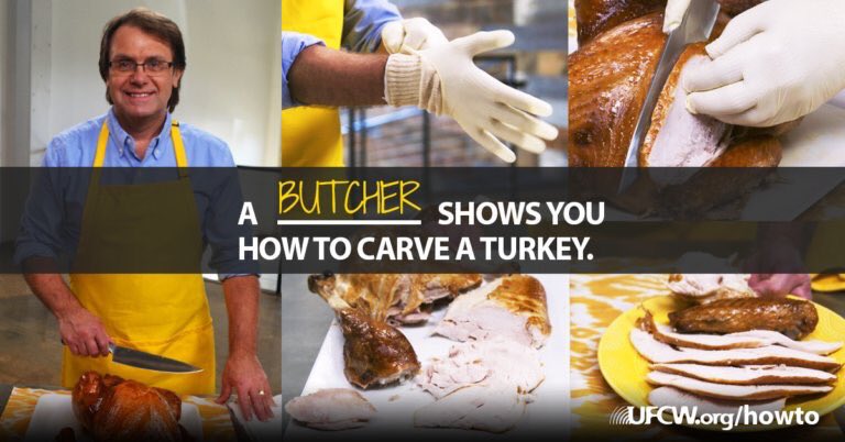 Planning on cooking a turkey for your holiday feast? You may want to check out how to carve your bird directly from an experienced <a href="/UFCW/">UFCW</a> butcher. ow.ly/sxY030hmtyq #happyholidays #howto #turkeydinner