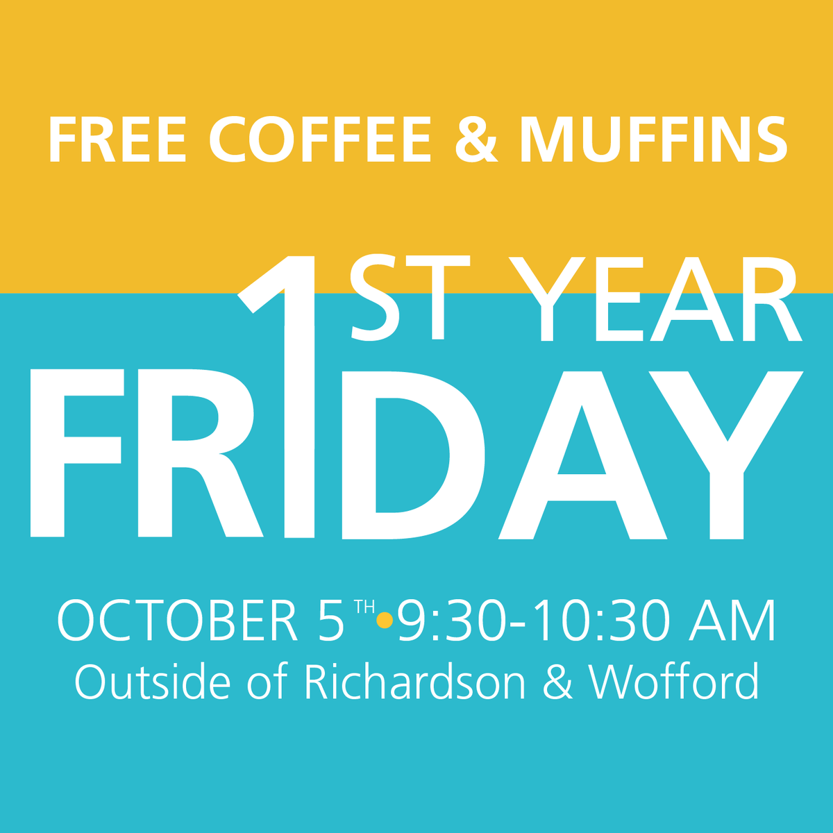 winthropfye's tweet photo. 📅: THIS Friday
⏱: 9:30-10:30 AM
📍: Outside of Richardson and Wofford ☕️📷🍞 https://t.co/v5RORgizLO