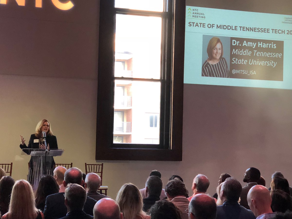 Great to hear from Amy Harris about the State of Middle Tennessee 2018 Jobs Report. ⁦@MTSU_DSI⁩ ⁦<a href="/MTSU_ISA/">MTSU Information Systems & Analytics</a>⁩ ⁦<a href="/nashtechcouncil/">nashtechcouncil</a>⁩