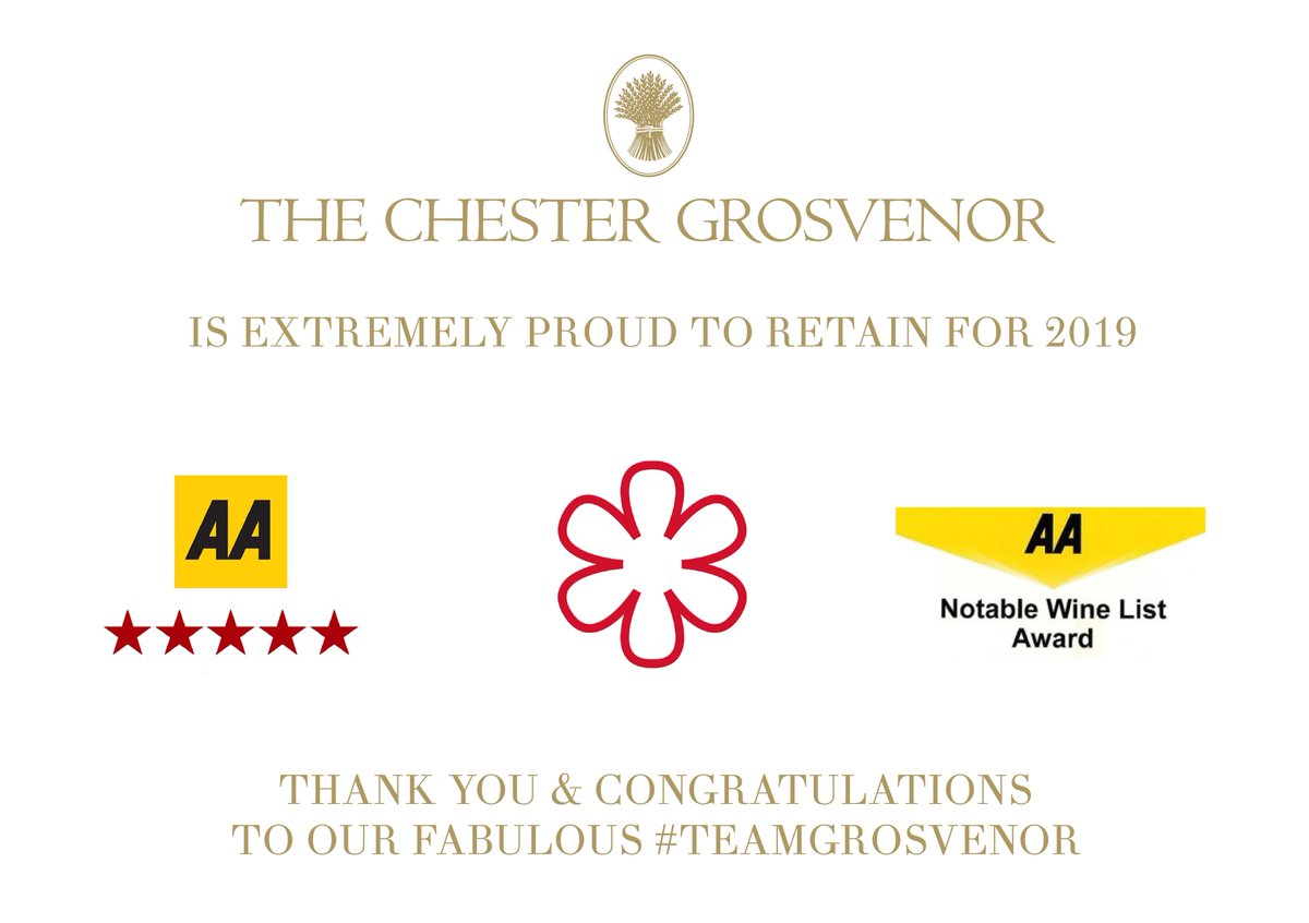 You may find us celebrating in the Champagne bar...

🛎️ 5 AA Red Stars
👨‍🍳 Michelin Star retained for a 29th consecutive year
🍷 AA Notable Wine List Award 

#thankyou #teamgrosvenor #proud