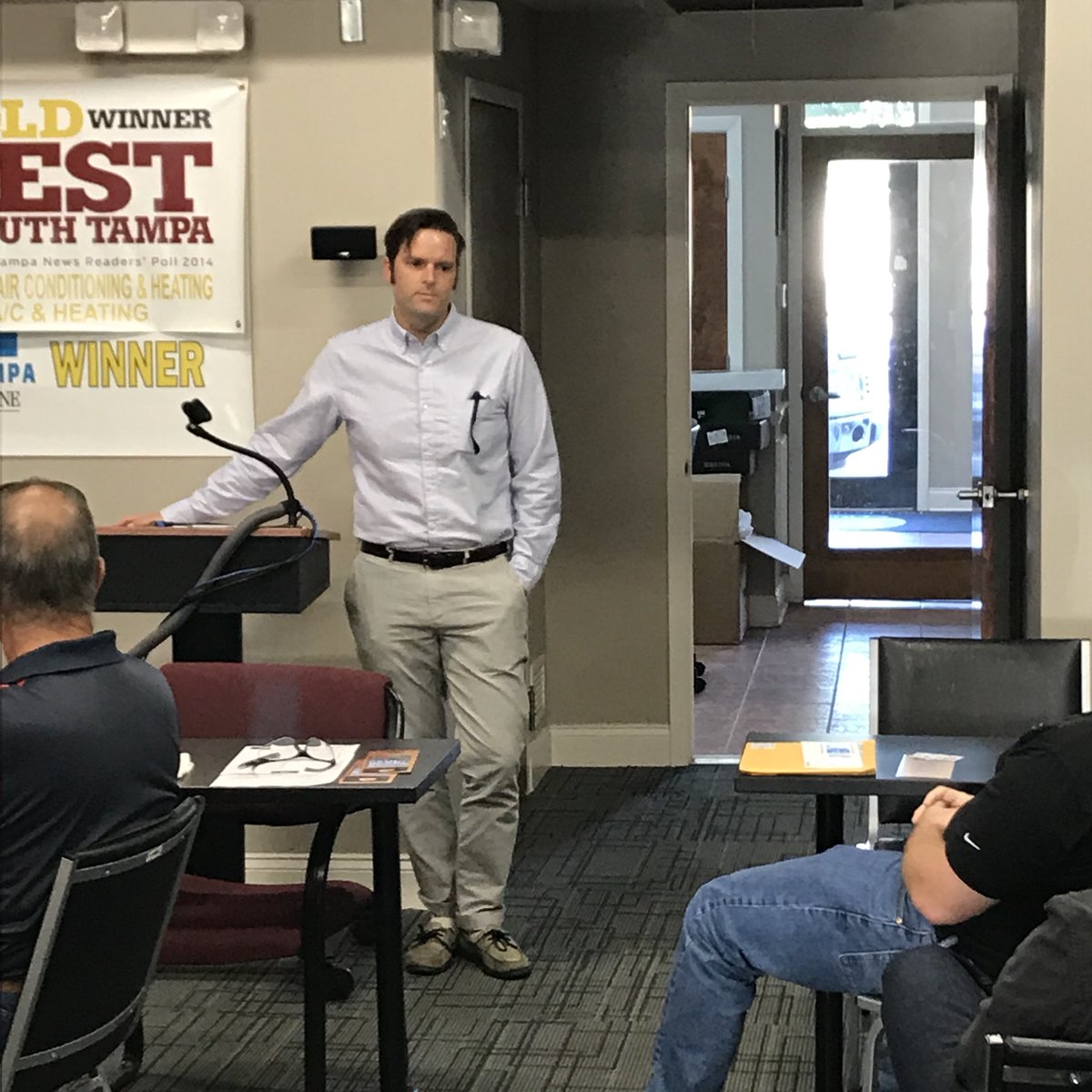 CPoTB's tweet photo. Mike Nolan of Environmental Engineering Consultants Inc educating the Partners on the broad scope of work they handle! Welcome to #CPOTB https://t.co/2luMlIlQWC