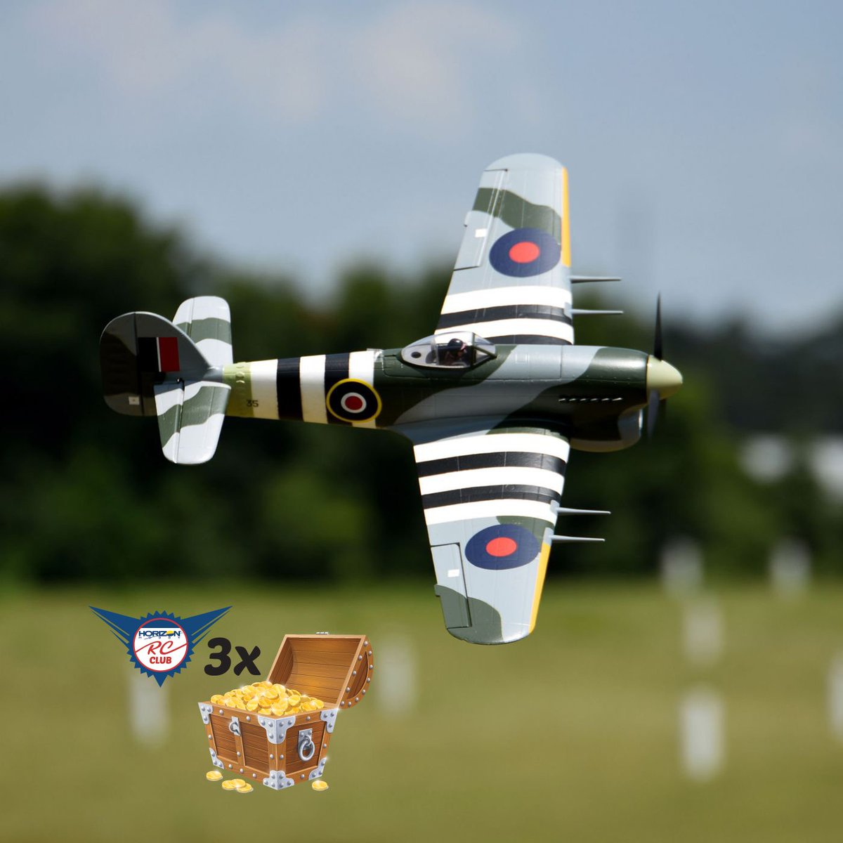 Horizon_Hobby's tweet photo. #TriplePointTreasure update: The @fmsmodel Typhoon PNP 1100mm!
Take to the skies with the Hawker Typhoon 1100mm PNP! This scale 1100mm wingspan warbird is a sight to behold.
Order one today (10/03) to receive 3x #HorizonRCClub Points!
Typhoon PNP: https://t.co/QrlD0rGjsX https://t.co/sVZs3PL3qL