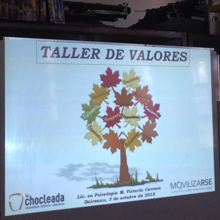 Hoy 3/10 se están realizando talleres de valores en La Cesira, Arias y Daireaux. #MovilizaRSE #lachocleada #valoresquealimentan