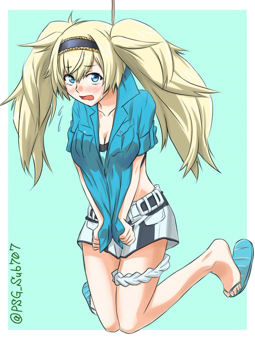 吊りガンビー
#ガンビア・ベイ 
#艦これ版深夜の真剣お絵描き60分一本勝負
#艦これ版真剣お絵描き60分一本勝負_20181003 