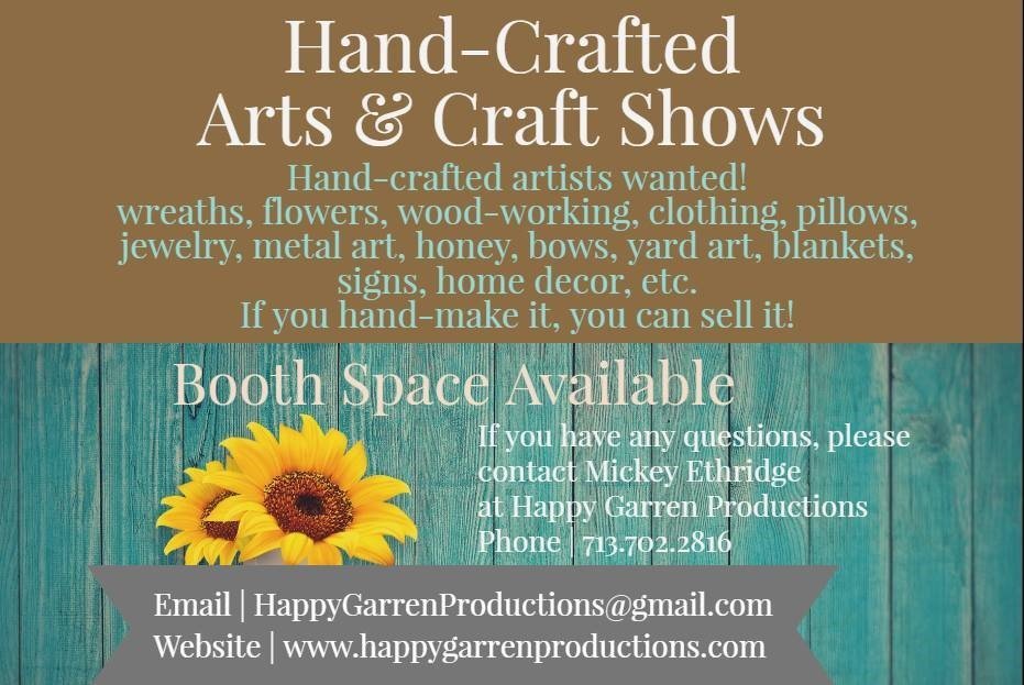 HeavenlyViewsTX's tweet photo. October 13, 2018 - October 14, 2018 
Lake Jackson: Autumn Arts &amp; Crafts Show

Shop from a variety of hand made crafts and locally grown foods. 

Time: 10 a.m. - 5 p.m.
Venue Name: Brazos Mall Parking Lot
Location: 100 Hwy. 332 West, Lake Jackson, TX 77566 https://t.co/fk9lhKrTSw