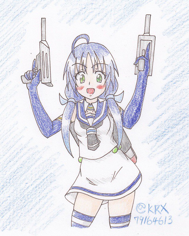 #艦これ版深夜の真剣お絵描き60分一本勝負
 #艦これ版真剣お絵描き60分一本勝負_20181003
 #涼風
アーケードのストライクノワールみたいな動き
大好き 