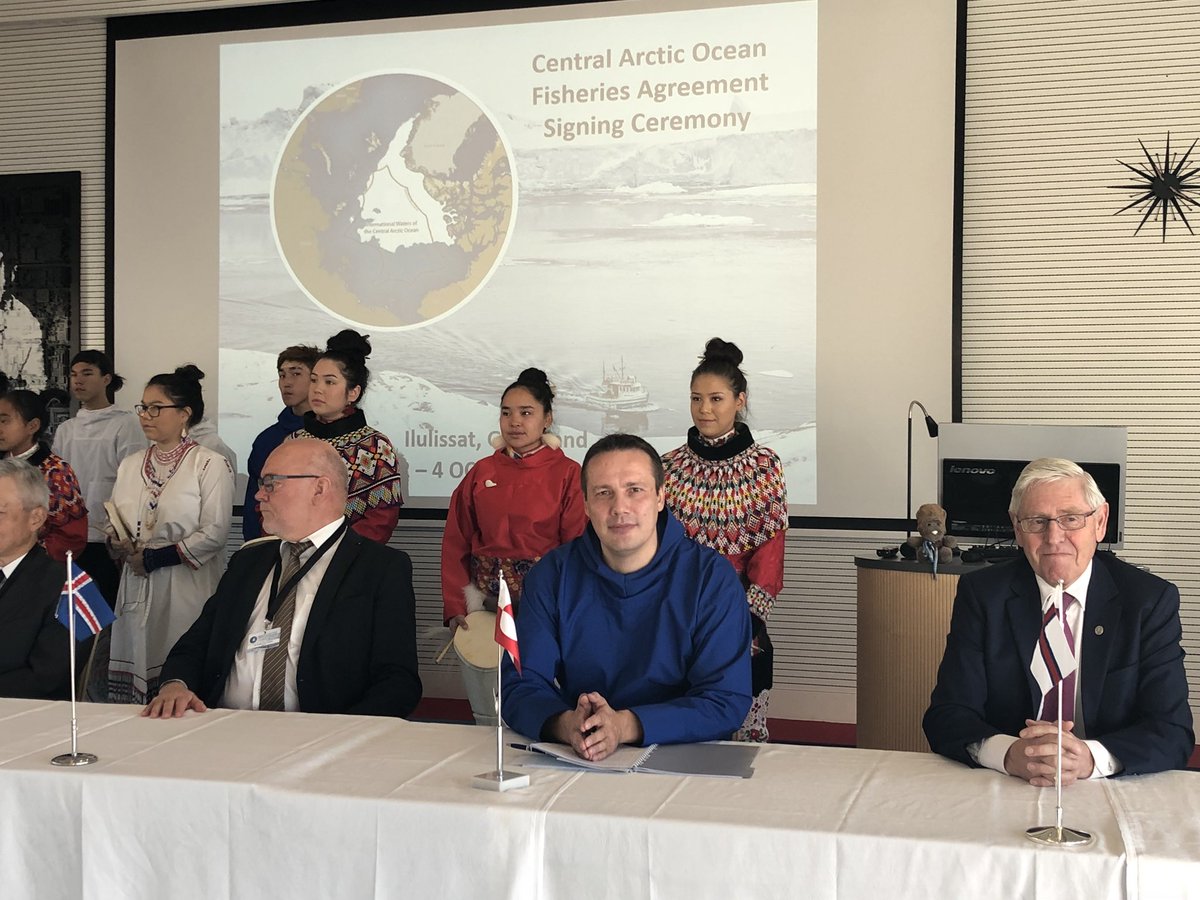 An #international milestone has been reached concerning #ocean #governance and the central #arctic ocean #fisheries agreement has now been signed in #Greenland by 10 major fisheries nations 🐟🙌🏽