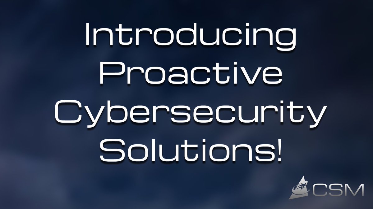 CSM_monitors's tweet image. CSM is very excited to introduce Proactive Cybersecurity Solutions! Contact us today at 1-800-565-5130 to learn how we provide easier compliance reporting at a lower cost to our competition, and how we will work with you to find the right fit for your environment! #CyberSecurity