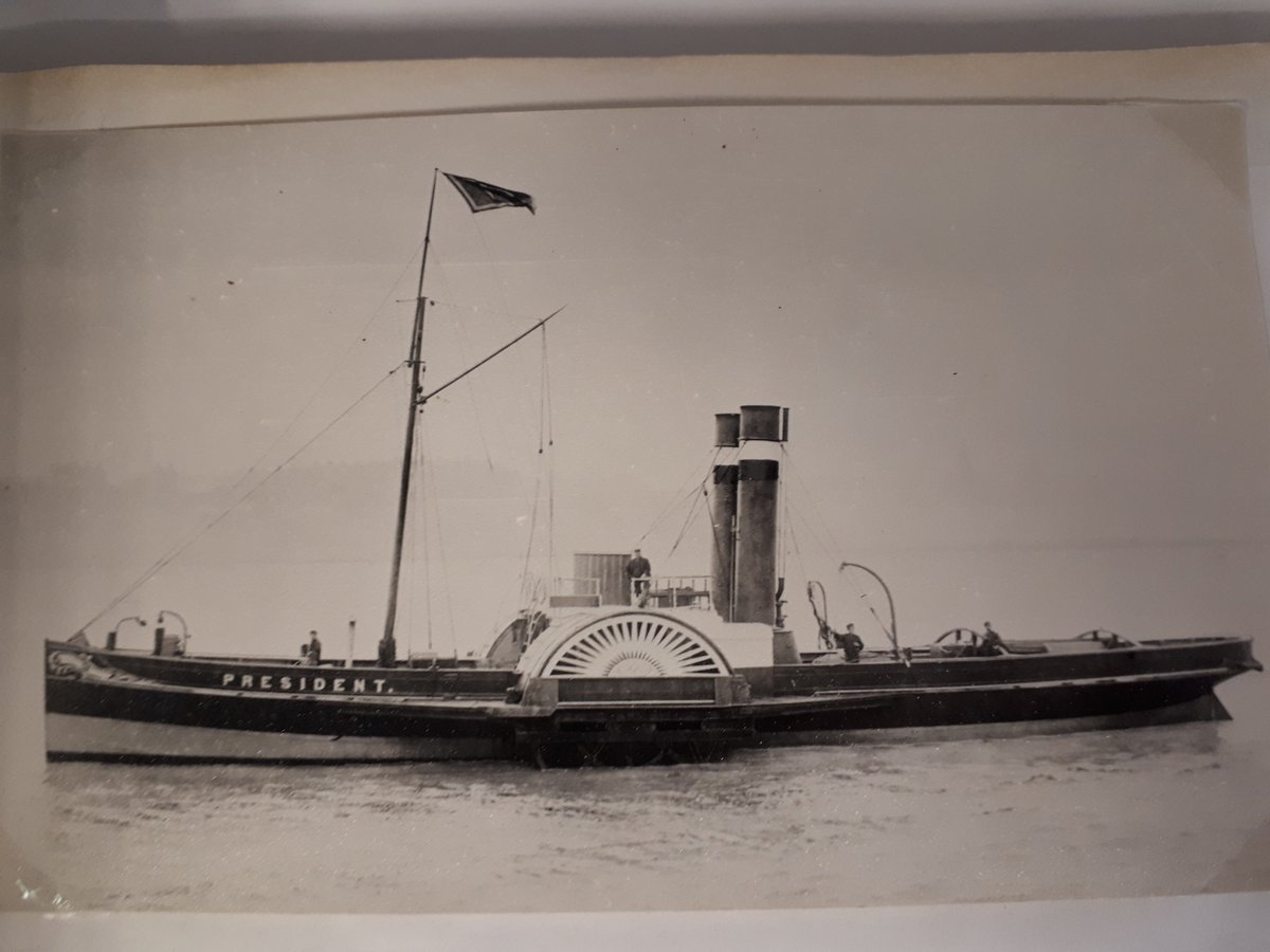 Steam Paddle Tugs of the #Tyne. The 'Blue Bonnet' launched in 1865 and 'President' launched in 1876. #steamship #steamtug #paddlesteamer #paddlewheel #paddleship #Newcastle ref DX1305.1.2