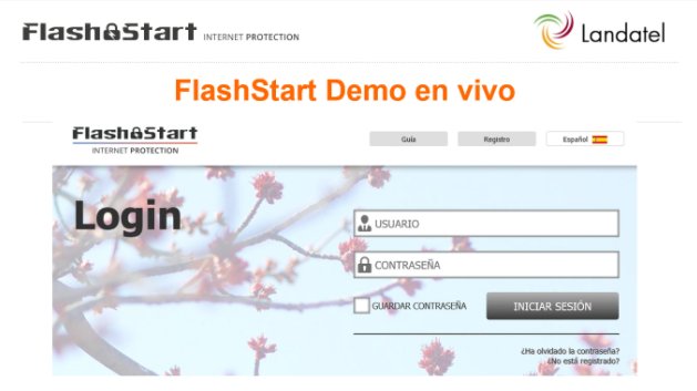 Landashop's tweet image. Estamos en directo con #FlashStart, con la demo de la solución de filtrado para #WISP.