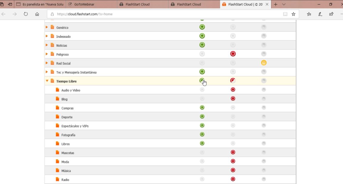 Landashop's tweet image. El filtrado de #flashstart permite bloquear con flexibilidad las categorías y subcategorías de contenido no deseado, así como configurar los tiempos y horarios de acceso a internet. Desde el propio #WISP, o desde el cliente.