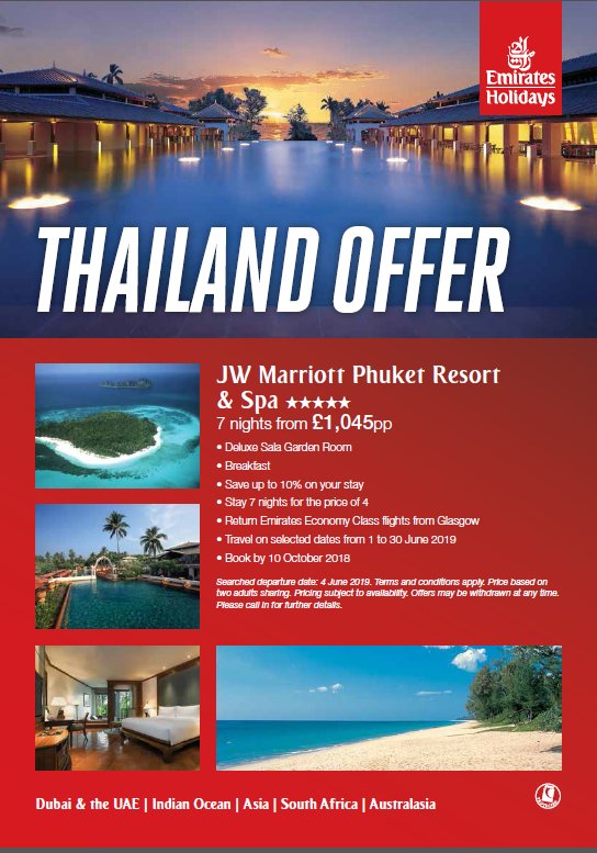 HaysTravelSkem's tweet photo. 🌴THAILAND 🌴
7 nights from £1,045pp
• Deluxe Sala Garden Room
• Breakfast
• Stay 7 nights for the price of 4
• Return Emirates Economy Class flights from Glasgow
• Travel on selected dates from 1 to 30 June 2019
• Book by 10 October 2018
DM US TO BOOK XX https://t.co/wSUWg7n1aZ
