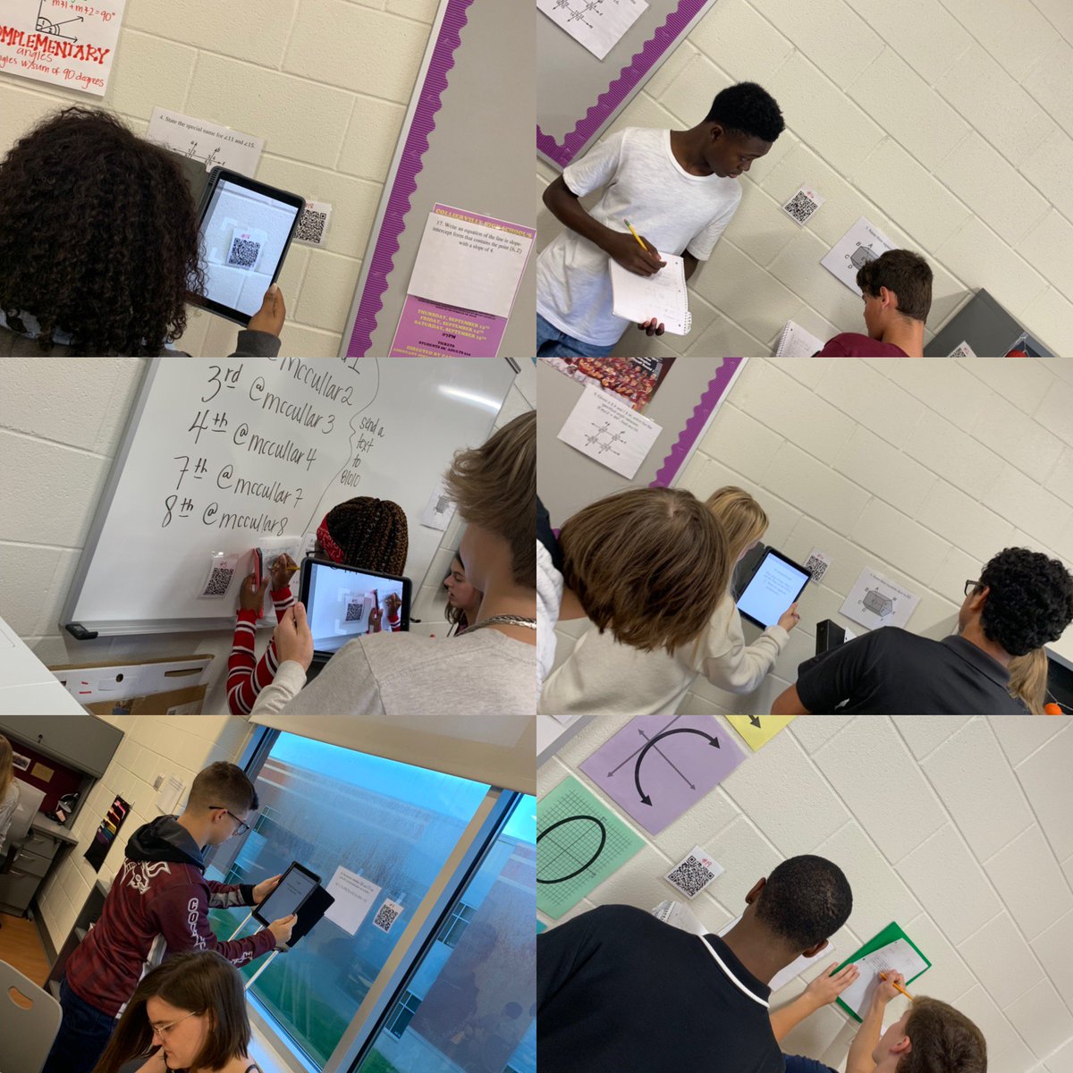 mrscoachlott's tweet photo. The morning classes have been enjoying their QR code scavenger hunt to review for tomorrow's Unit 3 test! #almostfallbreak #wecandoit #FireWithinCHS https://t.co/v8Y0yOlEhV