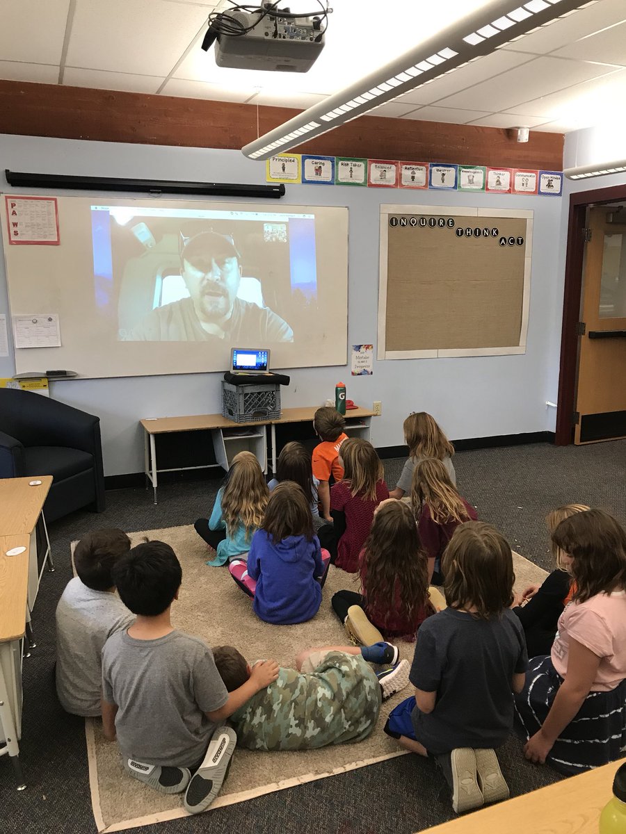 FRE_MsKarbach's tweet photo. An eventful day yesterday! First our fire safety friends reminded us how to stay safe in case of an emergency and then we got to skype Trucker Buddy Steve! https://t.co/i6DpKj1TTf