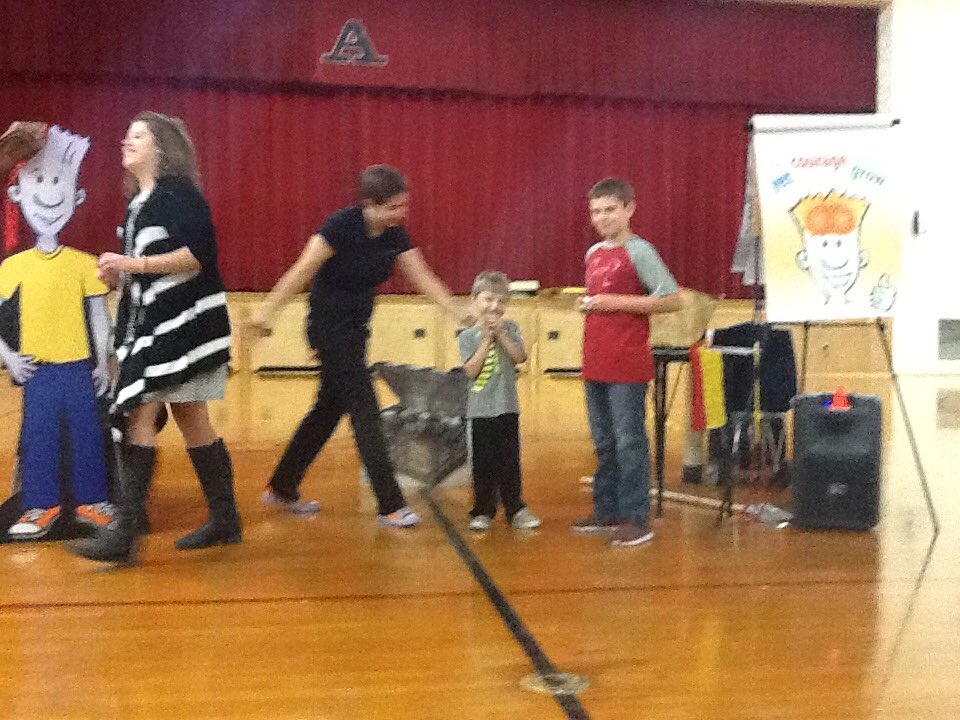 AldenElementary's tweet photo. Thanks to the Ned show for coming today to talk about growth mindset. #Aldenpride https://t.co/dBvRoXlLbx