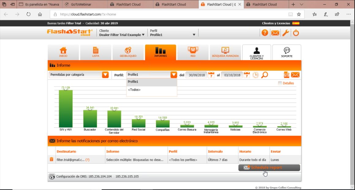 Landashop's tweet image. Reportes y estadísticas, para monitorizar el uso del filtrado en la #red con #flashstart
