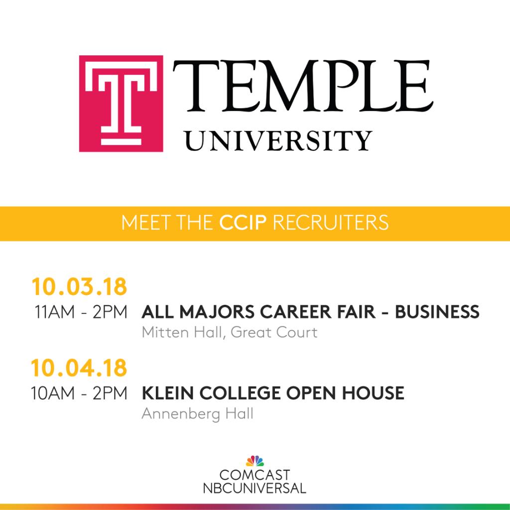 M_Ganezer's tweet image. Hey Owls! Come chat with @HollyHunter_ at the events below and learn about our Comcast Center Internship Program! More info: @TempleCareers @FoxSchool #Fox100 #TempleMade @KleinCareers @TUKleinCollege #ComcastonCampus soch.us/2Qtd5R7