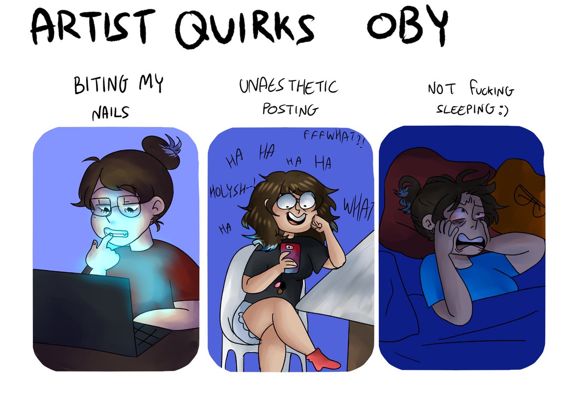 OBYArt1's tweet photo. i did a little meme and i feel so exposed haha
#artistmeme #artiatquirks #artmeme #obyart #me https://t.co/Ryu9Y1KXU0