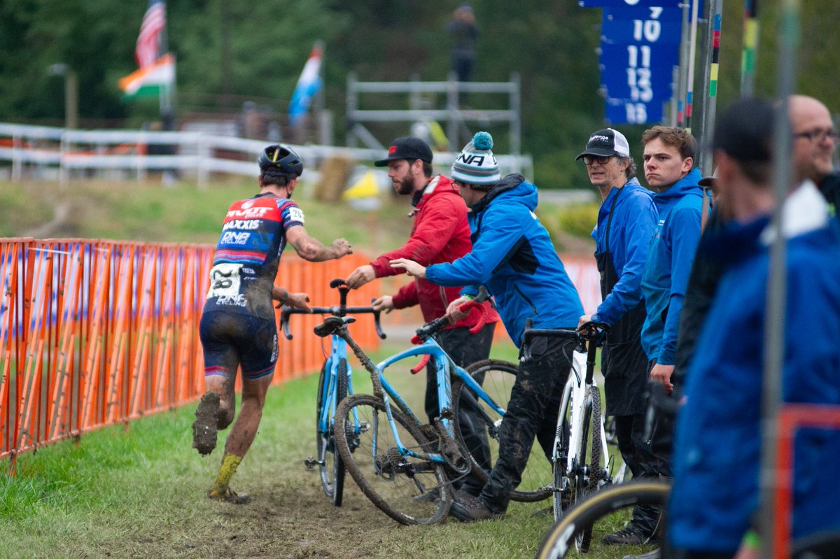 Teamwork makes the dream work! Our own <a href="/drewesherick/">Drew Esherick</a> will be hitting the CX circuit this season in support of the @PivotMaxxis p/b Stans - DNA Cycling team. It takes a lot of hard work to keep 3 rider's bikes running well, especially when it's muddy. #onlystans #cyclocross
