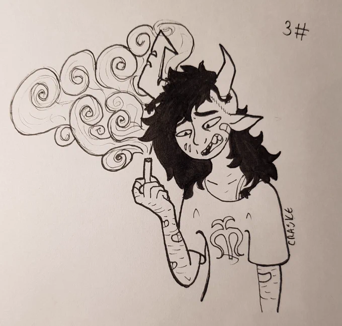 im really proud of these -tober ones so here (fantroll - hornswap and portal - fav mod character or ers in that case) #inktober #ArtistOnTwitter 