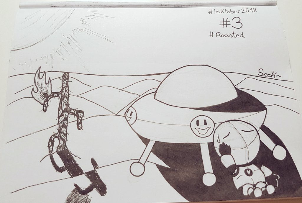 Emi_Seck's tweet photo. #Inktober2018 #Inktober #InktoberDía3 #Roasted #Botink https://t.co/D1clDzdVjL