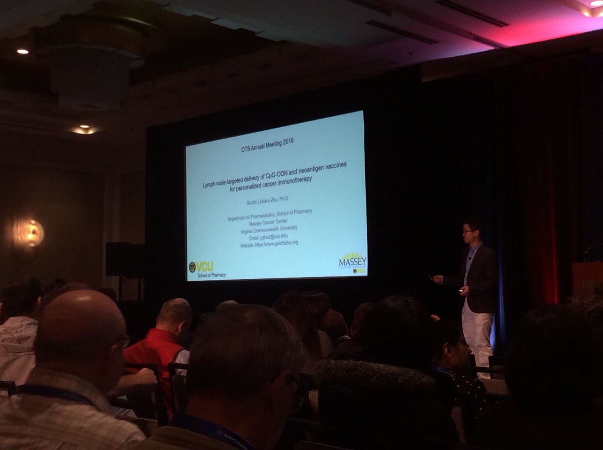 OTSociety's tweet photo. Lymph Node-targeted Delivery of CpG-ODN and Neoantigen Vaccines for Personalized Cancer Immunotherapy
Guizhi (Julian) Zhu, PhD, Virginia Commonwealth University #OTSSeattle
@VCU @VCUNews @NIAIDNews #NIAID @NCIResearchCtr @NIBIBgov
$DVAX $IDRA $MGNK #checkmatepharma @ArtKrieg https://t.co/yy2otE77mu