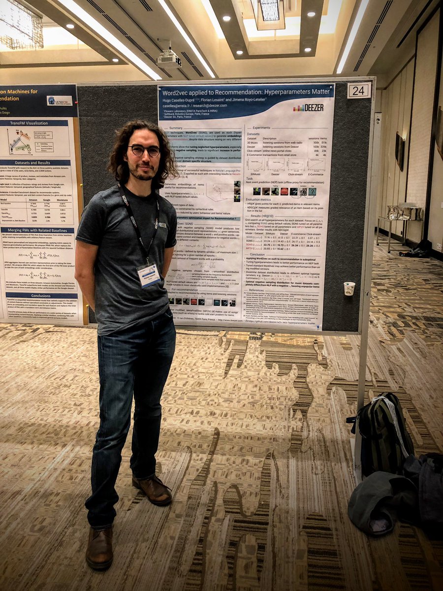 Drop by our poster at #recsys2018 to talk about music rec and our work at @researchdeezer @Deezer @DeezerDevs arxiv.org/abs/1804.04212