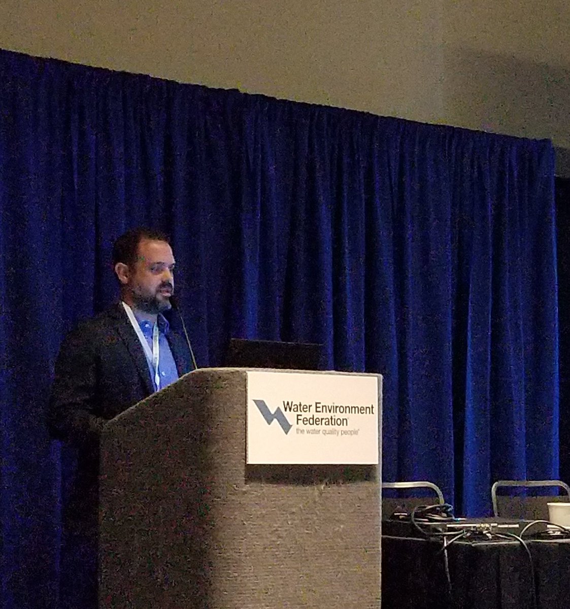 B_Still_BWell's tweet photo. CDM Smith's Gian Villareal shares with the #WEFTEC18 audience the green stormwater vision to meet water quality goals in Texas. https://t.co/Oxt8R63mM7