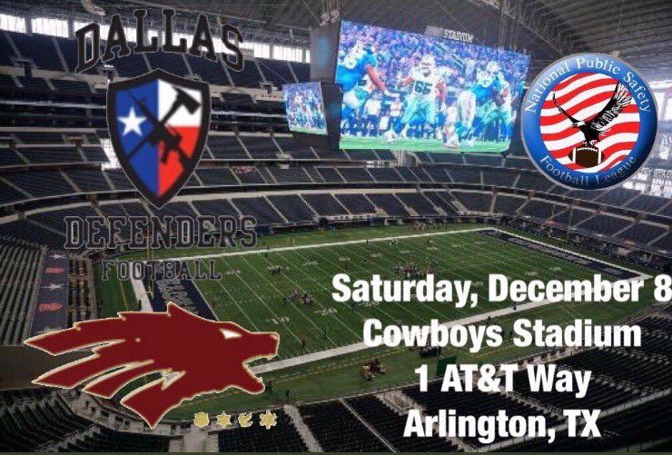 Get excited Defenders fans!!! The <a href="/DallasDefenders/">Dallas Defenders</a> will be taking on <a href="/CTXWolfPack/">Central Texas Wolf Pack</a> at AT&amp;T Stadium on Saturday December 8, 2018!  Mark your calendars... more details to follow.