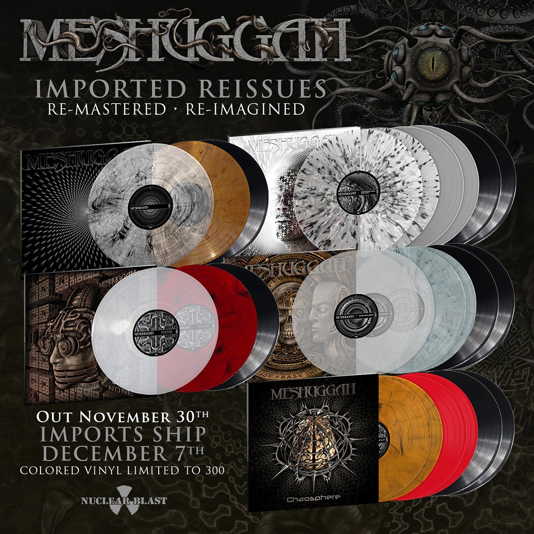 Meshuggah on Twitter: "- SPECIAL VINYL RELEASES - #MESHUGGAH are proud to  announce the release of a very special vinyl reissue collection celebrating  the bands legacy. Order in various colors and limited