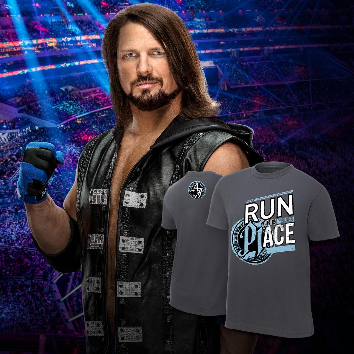 WWEShop's tweet photo. New @AJStylesOrg #RunThePlace tee available now at #WWEShop! #WWE #AJStyles
https://t.co/SHB9v8uMdt https://t.co/krR1KdUCxN