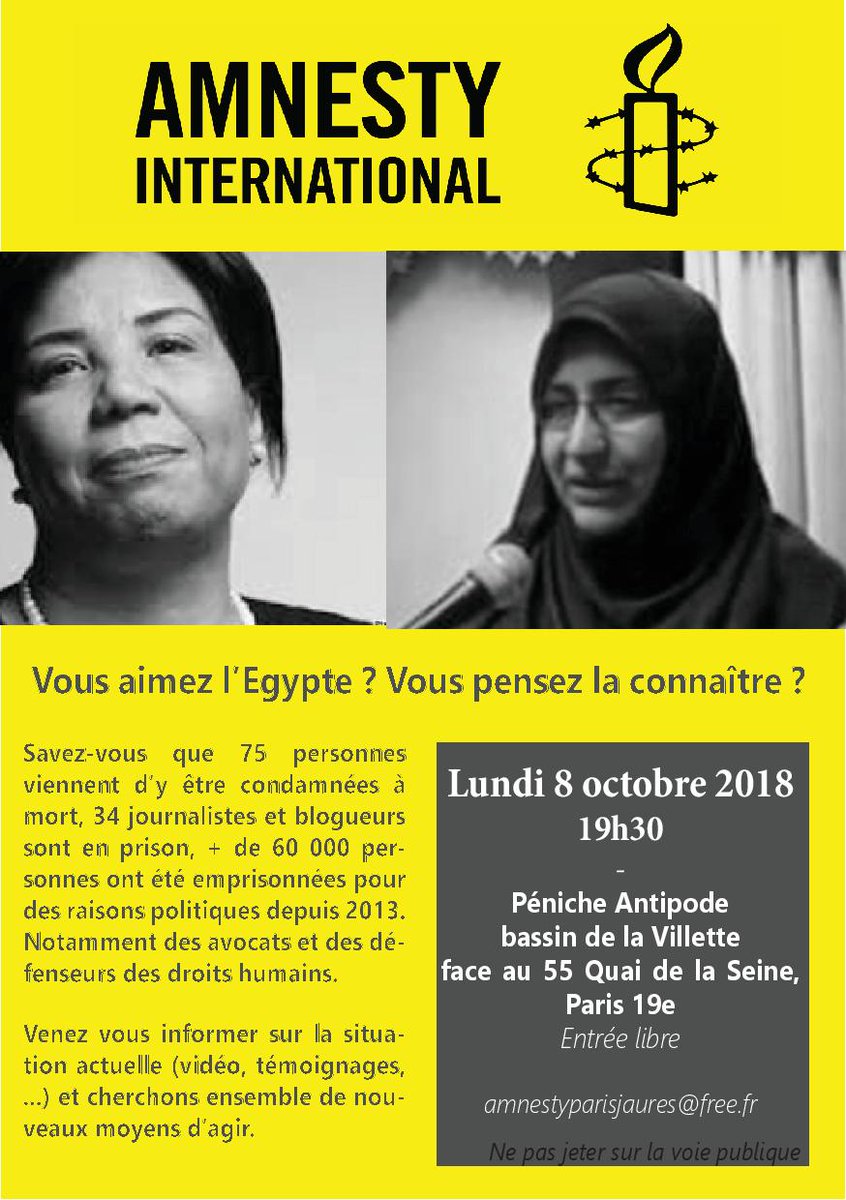 [Replay] Vous aimez l'Egypte ? Vous pensez bien la connaître ? Savez-vous que 75 personnes viennent d'y être condamnées à mort, 34 journalistes et blogueurs sont en prison, plus de 60 000 personnes ont été emprisonnées pour des raisons politiques depuis 2013.