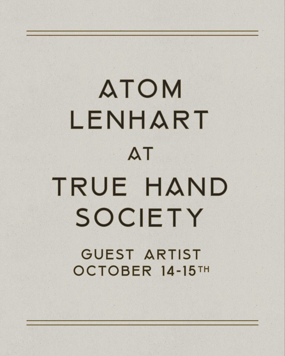 True Hand (@truehandsociety) on Twitter photo #AtomLenhart still has a few spots open, email atomlenhart@gmail.com for availability! #truehand #truehandsociety #AtomLenhart still has a few spots open, email atomlenhart@gmail.com for availability! #truehand #truehandsociety