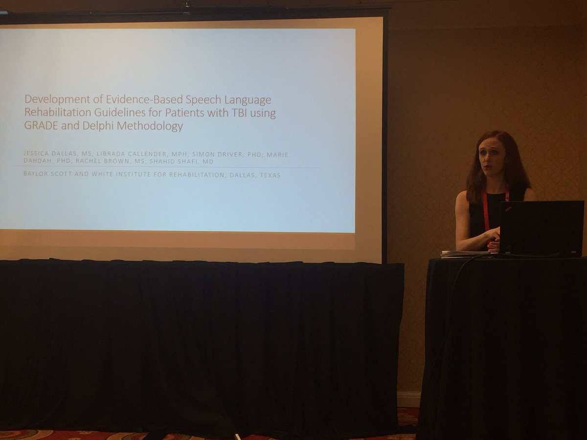 NatashaLannin's tweet photo. Jessica Dallas #ACRM2018 presented new #guidelines for #augmentative #communicationdevices #aac after #TBI https://t.co/4W9jlA1hUp