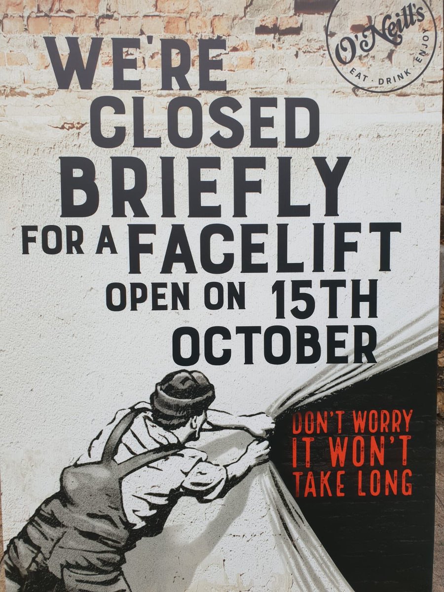 11 more days until the grand reopening of our site! 

A brand NEW look &amp; a brand NEW atmosphere 🍀🍻

#Bromley #Oneills #refurb #new