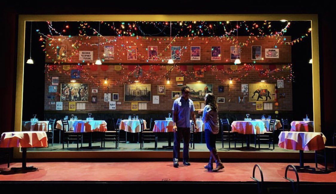AudibleTheater's tweet photo. ICYMI - yesterday was the first day of tech for #SakinasRestaurant! Enjoy this sneak peek of our beautiful set by Wilson Chin. #AudibleTheater 📷: Wilson Chin https://t.co/SOpAnxW9WX