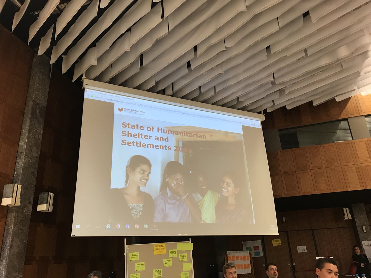 elakoTR's tweet photo. Inaugural version of the State of the Humanitarian Shelter and Settlements Report is being soft-launched at the @ShelterCluster annual meeting by some of the 51 authors who contributed. #SoHSS #shelter #settlements https://t.co/Pkicji0YTm