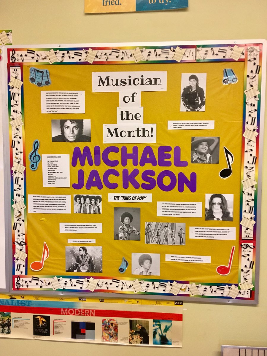 Michael Jackson is our Musician of the Month for October! Many fun lessons ahead!!! 😍🎼🎸🎶 #thriller #MichaelJackson #healtheworld @SMA_Mystic @NLESDCA @nlmsic