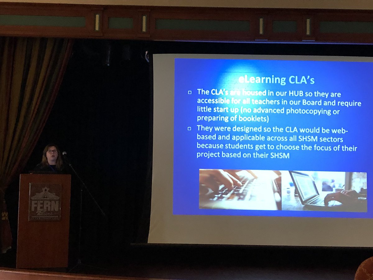 HWDSB_SHSM's tweet photo. Thank you Ms Johnson for speaking about leveraging @HWDSBHub for CLAs as part of our #SHSM programs in @HWDSB today at the @OCTEOntario SHSM conference.        @HWDSBLearning @SaltfleetSHSM @SaltfleetHWDSB #TransformingLearning #TechLeverage #eLearning https://t.co/r6RLDkr9Hx